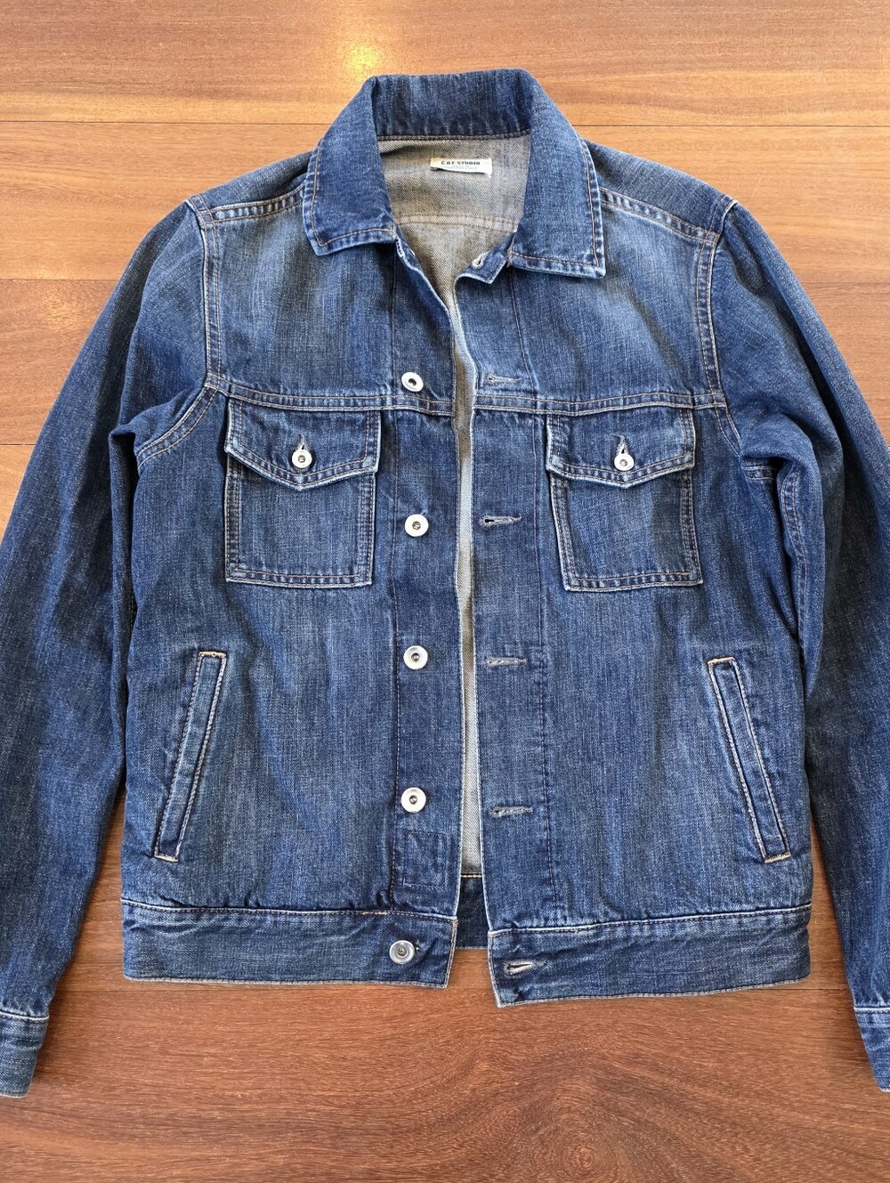 COF Studio Denim Jacket Mens S Candiani Italy Standard Jacket  Trucker Selvedge